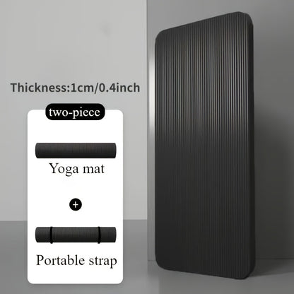 Durable NBR Rubber Yoga Mat, Thickened Non Slip Soft Black Mat, Home Fitness Training Equipment and Workouts