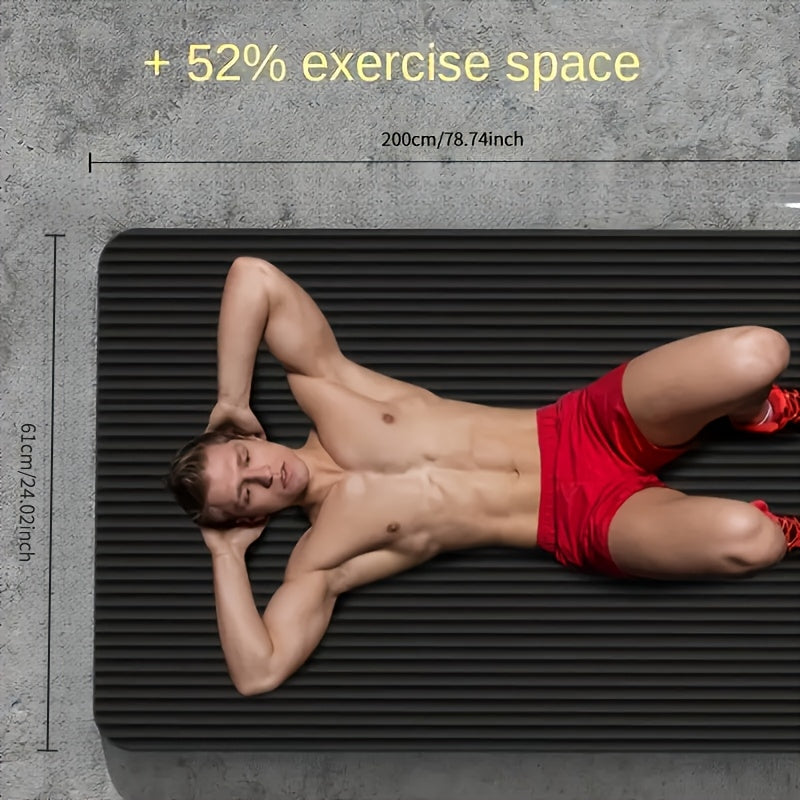 Durable NBR Rubber Yoga Mat, Thickened Non Slip Soft Black Mat, Home Fitness Training Equipment and Workouts