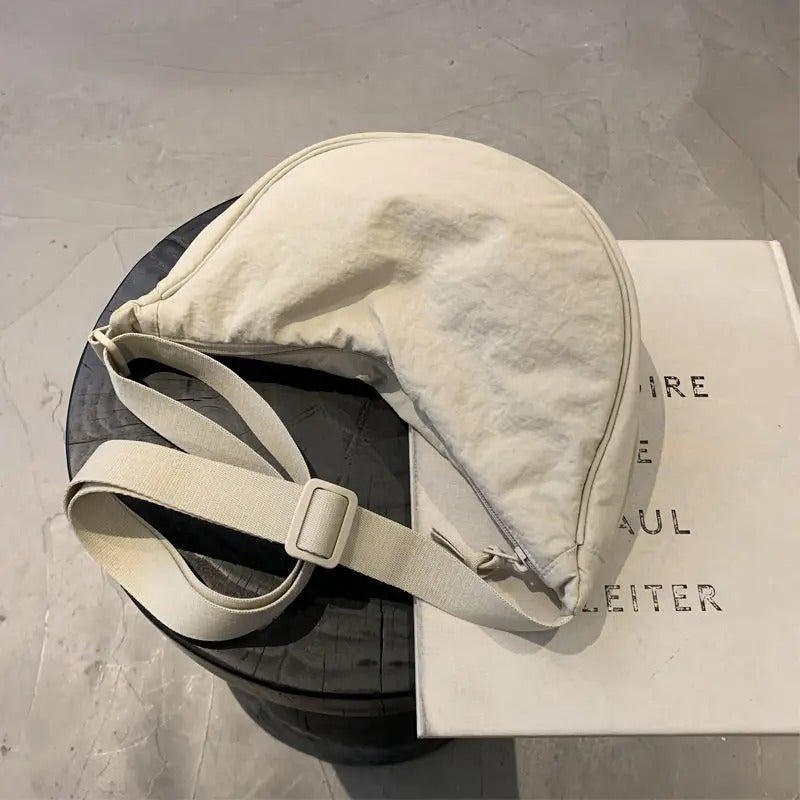 Large Capacity Travel Crossbody Female Half Moon Bag Cotton Filled Shoulder Bag Men And Women Solid 5
