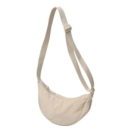 Large Capacity Travel Crossbody Female Half Moon Bag Cotton Filled Shoulder Bag Men And Women Solid 2