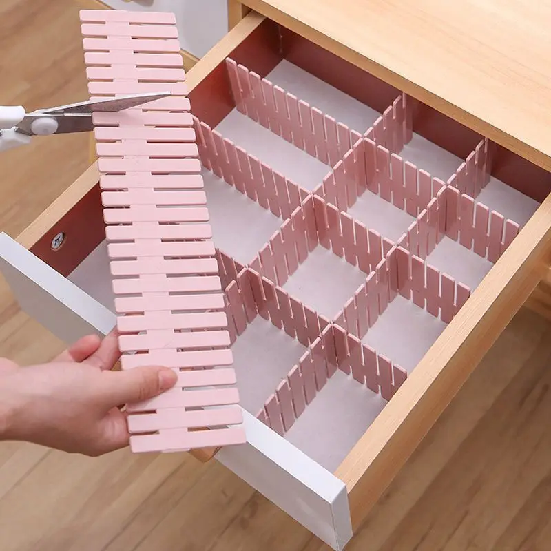 Adjustable Storage Partition Board Plastic Drawer Divider Combination Partition Board Space Saving  1