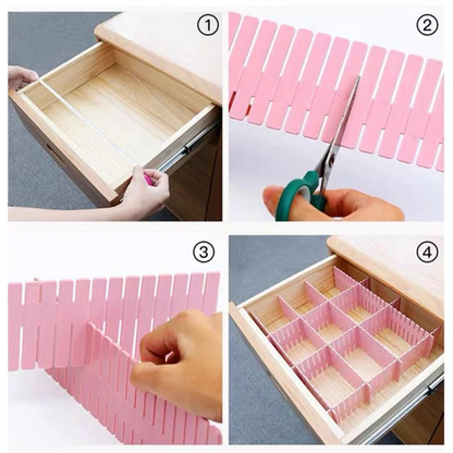Adjustable Storage Partition Board Plastic Drawer Divider Combination Partition Board Space Saving  3