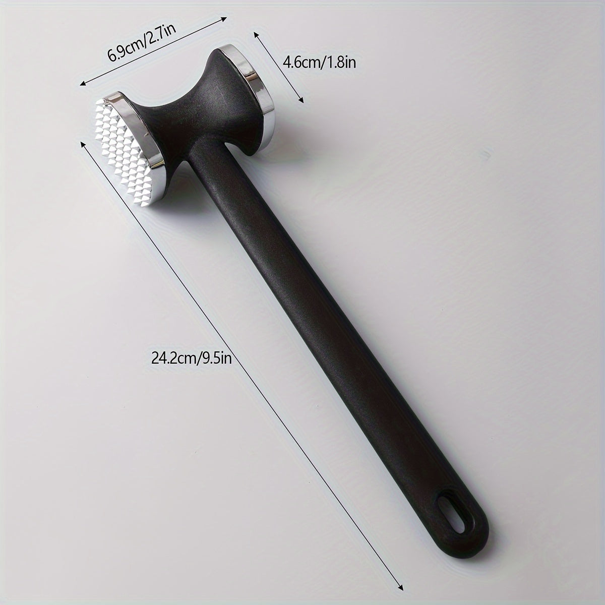Stainless Steel Meat Tenderizer Hammer with Rubber Grip, Heavy Duty Kitchen Tool for Effortless Tenderizing and Pounding