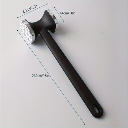 Stainless Steel Meat Tenderizer Hammer with Rubber Grip, Heavy Duty Kitchen Tool for Effortless Tenderizing and Pounding
