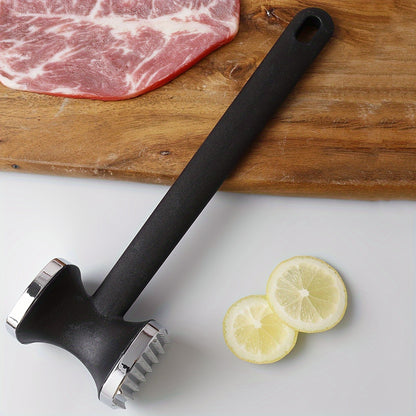 Stainless Steel Meat Tenderizer Hammer with Rubber Grip, Heavy Duty Kitchen Tool for Effortless Tenderizing and Pounding