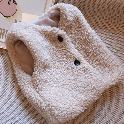 Girls Boys Plush Vest Autumn Winter Baby Lamb Wool Plus Velvet Waistcoat V Neck Child Warm Coat 8