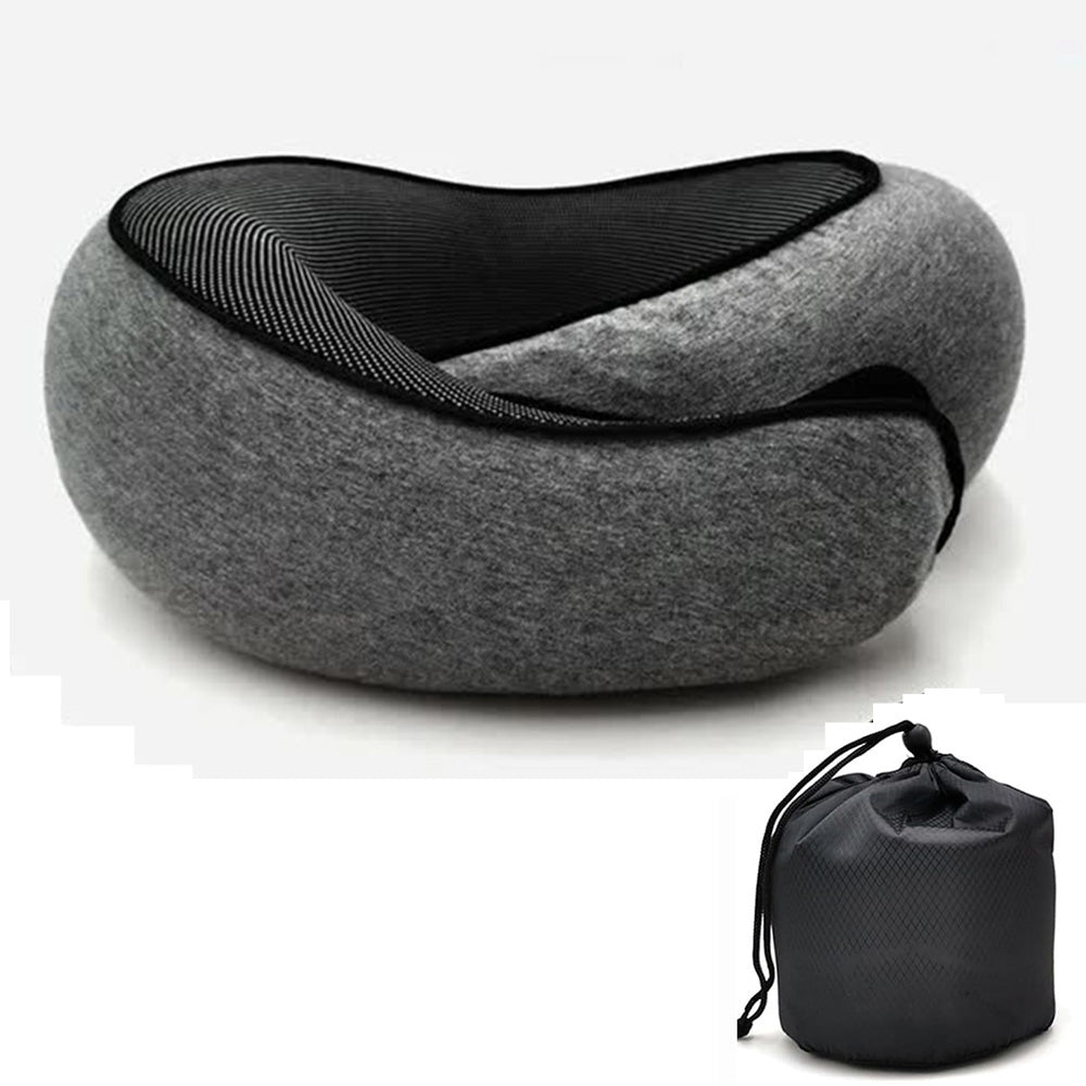 U shaped Pillow Snail Style Travel Neck Support, Portable Adjustable Soft Noon Break Sleep Pillows, Travel Neck Pillow