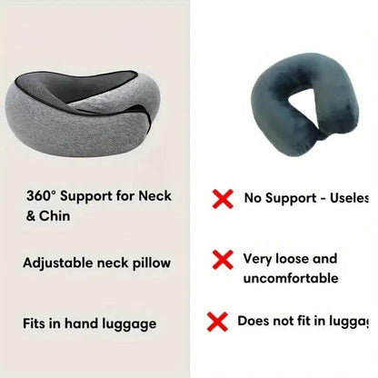 U shaped Pillow Snail Style Travel Neck Support, Portable Adjustable Soft Noon Break Sleep Pillows, Travel Neck Pillow