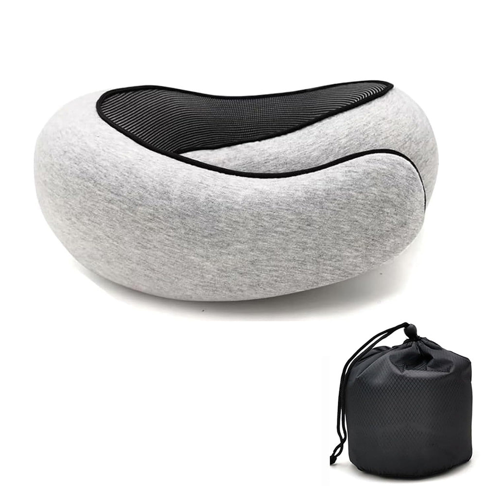 U shaped Pillow Snail Style Travel Neck Support, Portable Adjustable Soft Noon Break Sleep Pillows, Travel Neck Pillow