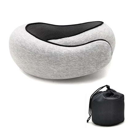 U shaped Pillow Snail Style Travel Neck Support, Portable Adjustable Soft Noon Break Sleep Pillows, Travel Neck Pillow