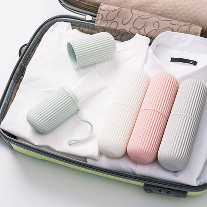Portable Mouthwash Cup Vertical Stripe Travel Toothbrush Box Brushing Cup Washing Cup Toothpaste St 3