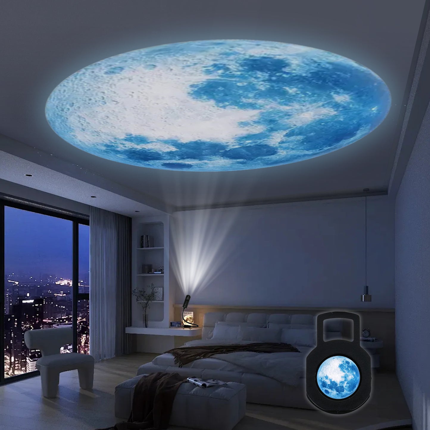 Blue Planet Moon Lamp, LED Lamp Home Decor, Soft Glow Mood Light for Relaxing Spaces