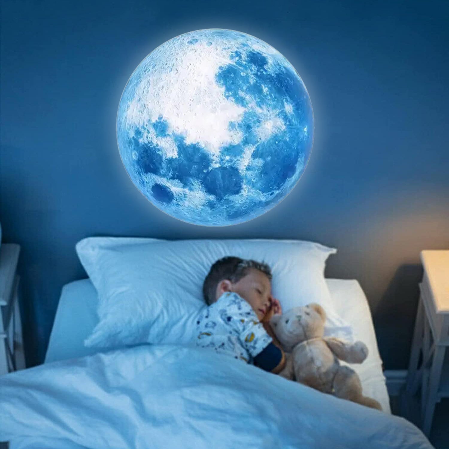 Blue Planet Moon Lamp LED Lamp Home Decor Soft Glow Mood Light For Relaxing Spaces 3