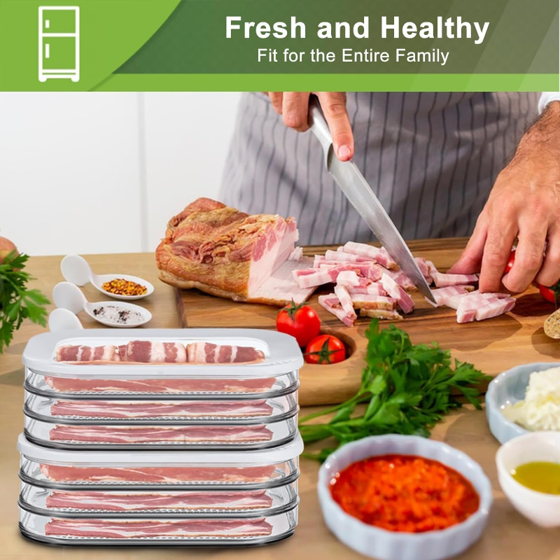 Frozen Plastic Kitchen Refrigerator, Fresh-Keeping Box With Lid Food Grade, Special Storage Box Deli Meat Containers