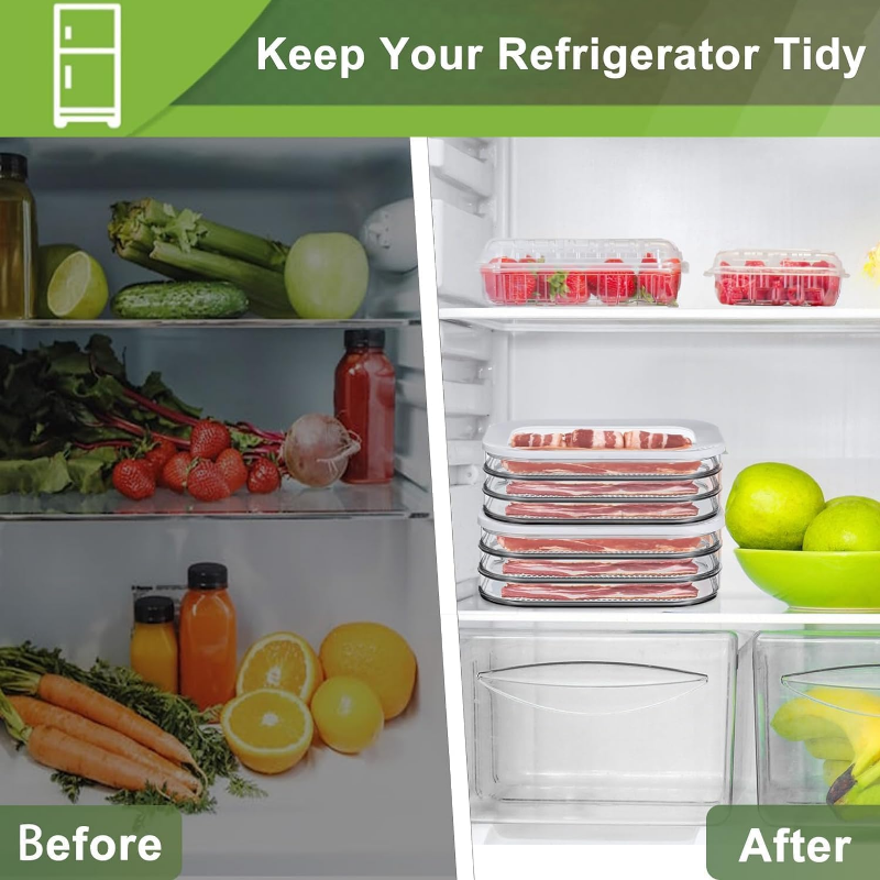 Frozen Plastic Kitchen Refrigerator, Fresh-Keeping Box With Lid Food Grade, Special Storage Box Deli Meat Containers