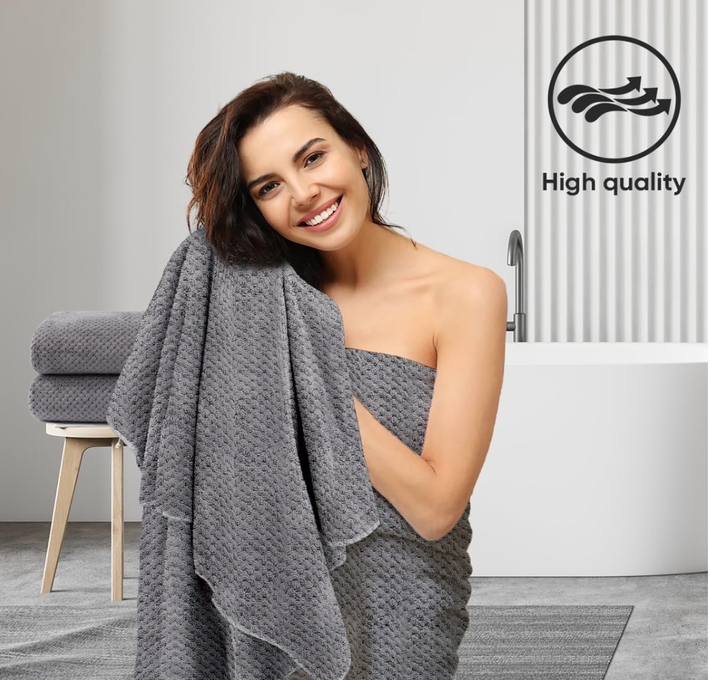 Bath Towel Set, Microfiber Ultra Soft, Highly Absorbent Bath Towel, Lightweight, Quick Drying Towel