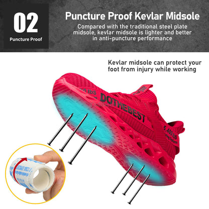 Lightweight Work Sneakers Steel Toe Safety Shoes For Men Women Puncture Proof Work Shoes Unisex Saf