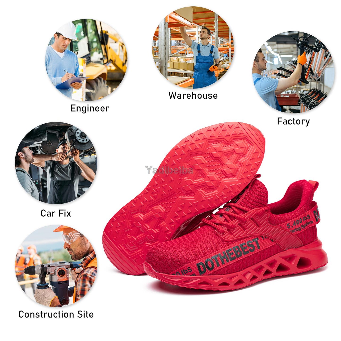 Lightweight Work Sneakers Steel Toe Safety Shoes For Men Women Puncture Proof Work Shoes Unisex Saf