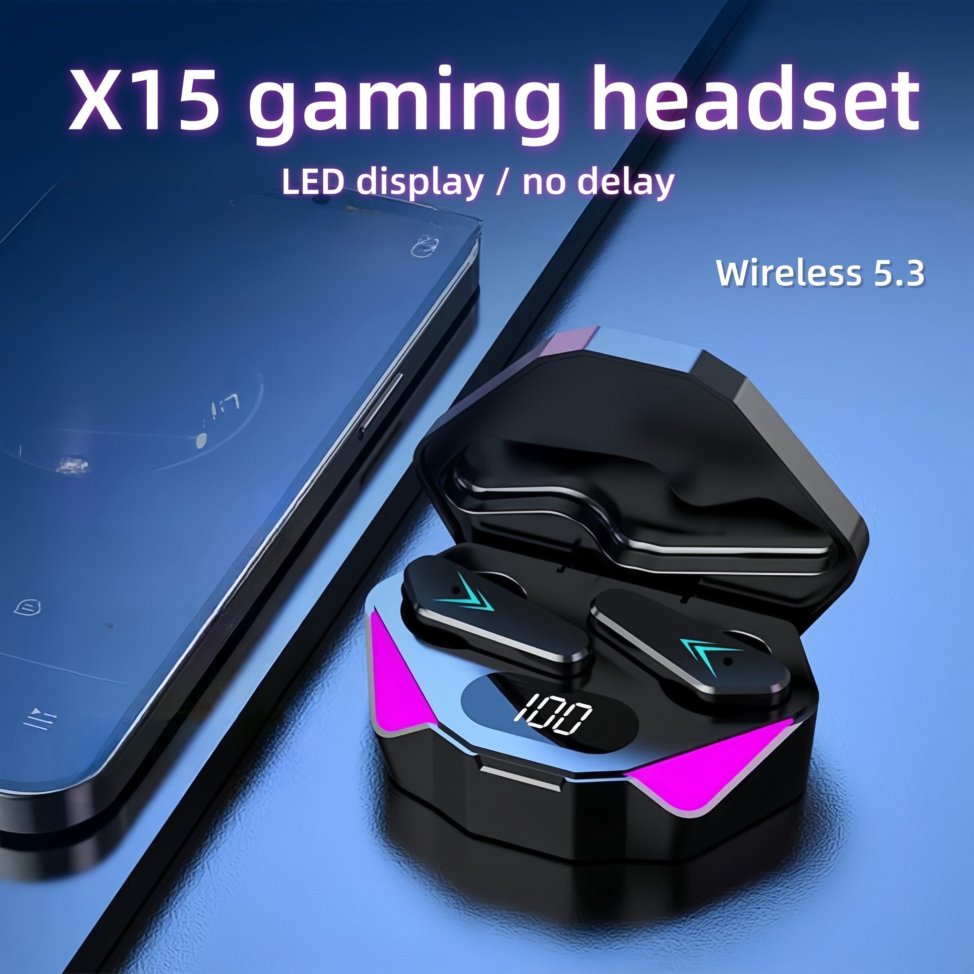 Bluetooth Earphones  Wireless Headset Gamer Earbuds With Mic Noise Cancelling LED Display Headphone 3