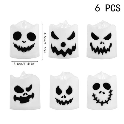 Halloween LED Ghost Pumpkin Candle Light Glowing Lamp Haunted House Party Decoration Horror Props 3