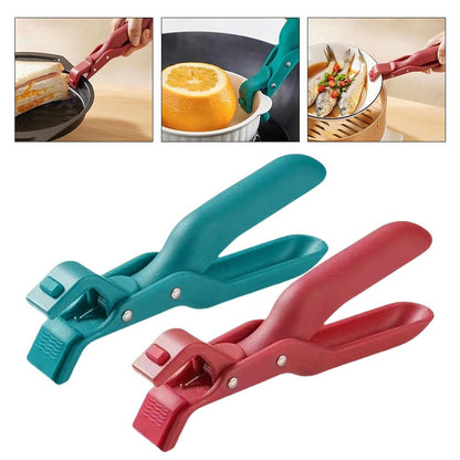 Tongs Clamp Holder, Anti-Scalding Dish Plate Gripper Clips, Move Hot Plates or Bowls Safely, Microwave Oven