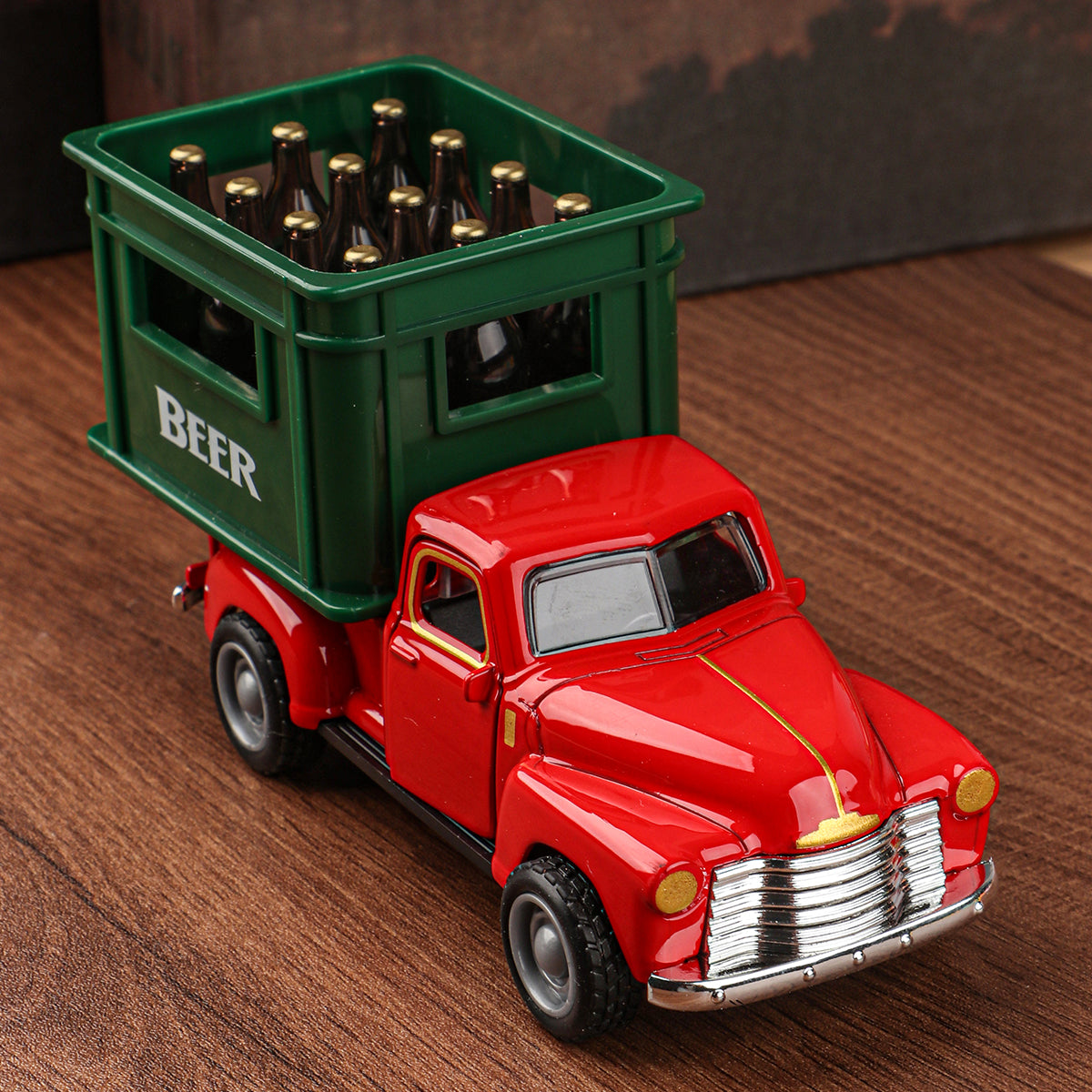 Creative Mini Pickup Truck Beer Crate, Set for Home Deco, Living Room and Office Table Decor
