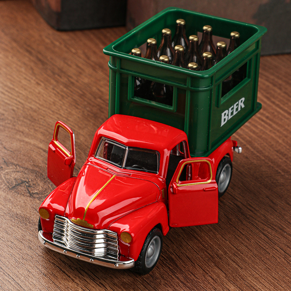 Creative Mini Pickup Truck Beer Crate, Set for Home Deco, Living Room and Office Table Decor