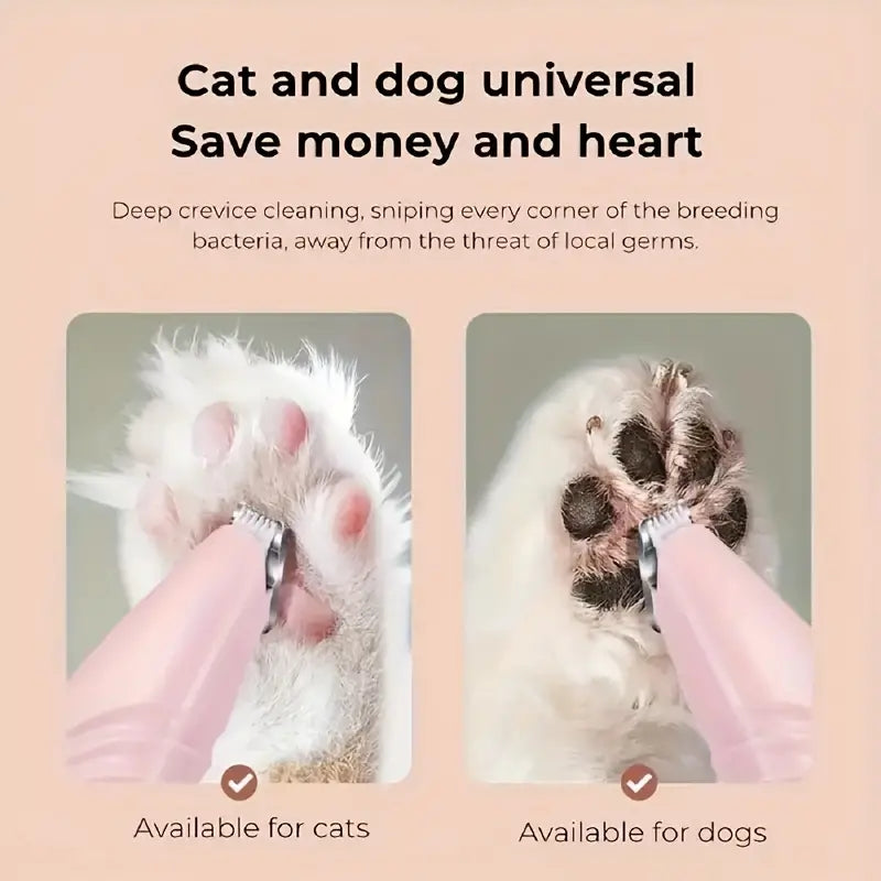 Electric pet shaver, clipper for cats and dogs, foot hair, buttocks hair, safe grooming for pets