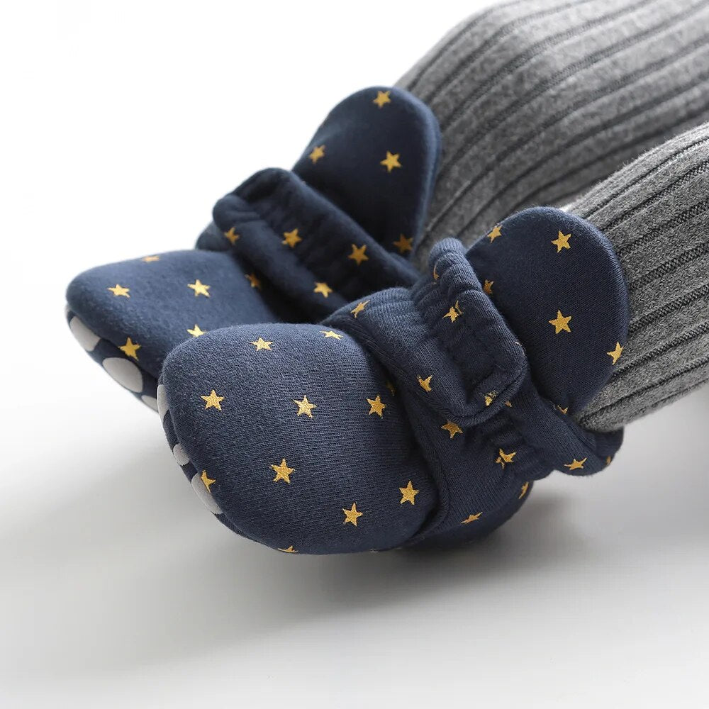 Toddler First Walkers, Meckior Baby Shoes, Cotton Soft Comfort, Anti-slip Star Booties, Warm Baby Boy Girl Socks