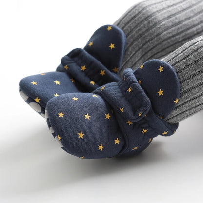 Toddler First Walkers, Meckior Baby Shoes, Cotton Soft Comfort, Anti-slip Star Booties, Warm Baby Boy Girl Socks