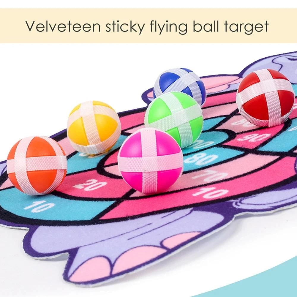 Montessori Sticky Ball Slingshot Throw Sport Dartboard Games Educational Indoor Sports Toy For Kids 1