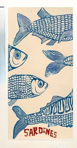 Super Soft Sardine Print Beach Towel Blue Retro Design Microfiber For Beach Swimming Pool Yoga 4