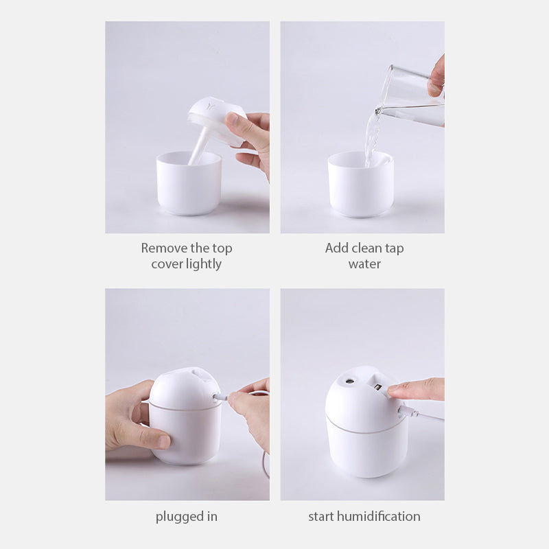 USB Essential Oil Atomizer, Mini Aroma Oil Diffuser, Electric Air Humidifier With LED Night Lamp For Home Car