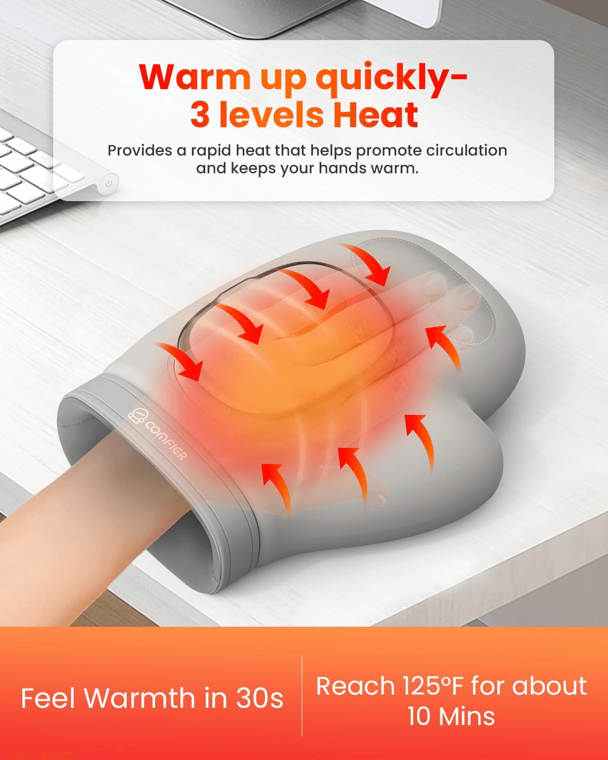 Carpal Tunnel Wrist Finger Massager Electric Hand Massager Airbag Compress Portable Vibrating Knead 3