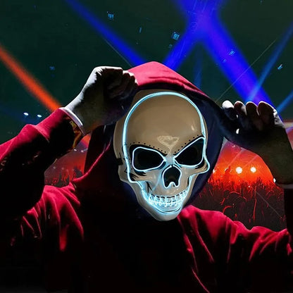 Halloween Adult Purification Mask LED Glowing Skull Cold Light Mask Terror Mask Role Playing Masque 1