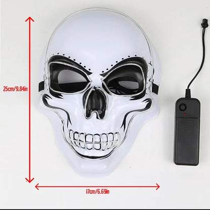 Halloween Adult Purification Mask LED Glowing Skull Cold Light Mask Terror Mask Role Playing Masque 5