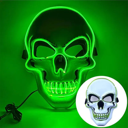 Halloween Adult Purification Mask LED Glowing Skull Cold Light Mask Terror Mask Role Playing Masque 6