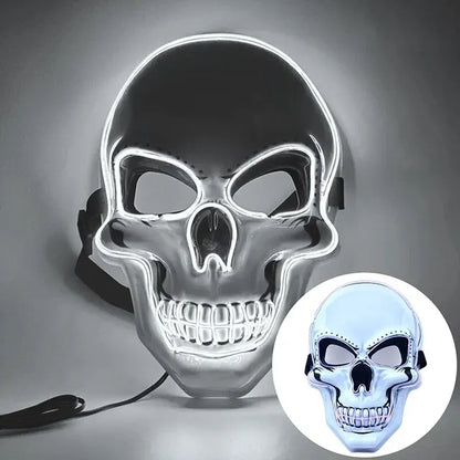 Halloween Adult Purification Mask LED Glowing Skull Cold Light Mask Terror Mask Role Playing Masque 7