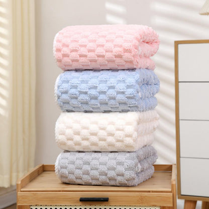Coral Velvet Towel Cloud Grid Towel Soft Absorbent Thickened Bath Towel Household Face Washing Towe 1