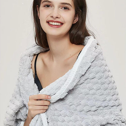 Coral Velvet Towel Cloud Grid Towel Soft Absorbent Thickened Bath Towel Household Face Washing Towe 2