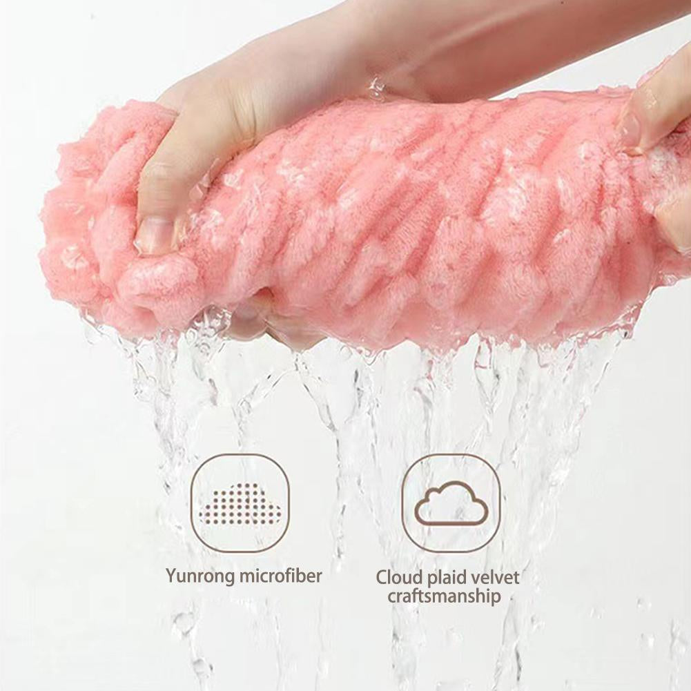 Coral Velvet Towel Cloud Grid Towel Soft Absorbent Thickened Bath Towel Household Face Washing Towe 4
