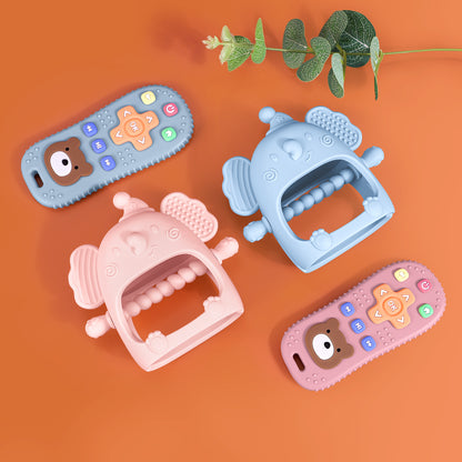Pacifier Bracelet, Silicone Baby Teether Gloves, Anti-Eating Biting Toys with Teething Stick for Infants