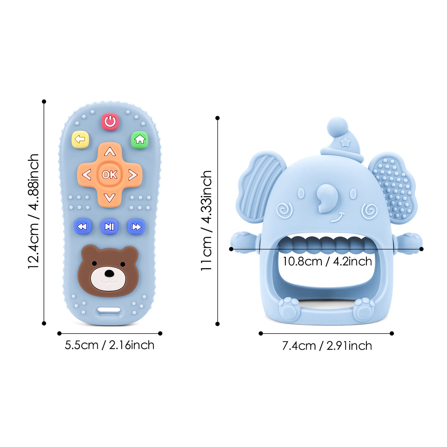 Pacifier Bracelet, Silicone Baby Teether Gloves, Anti-Eating Biting Toys with Teething Stick for Infants