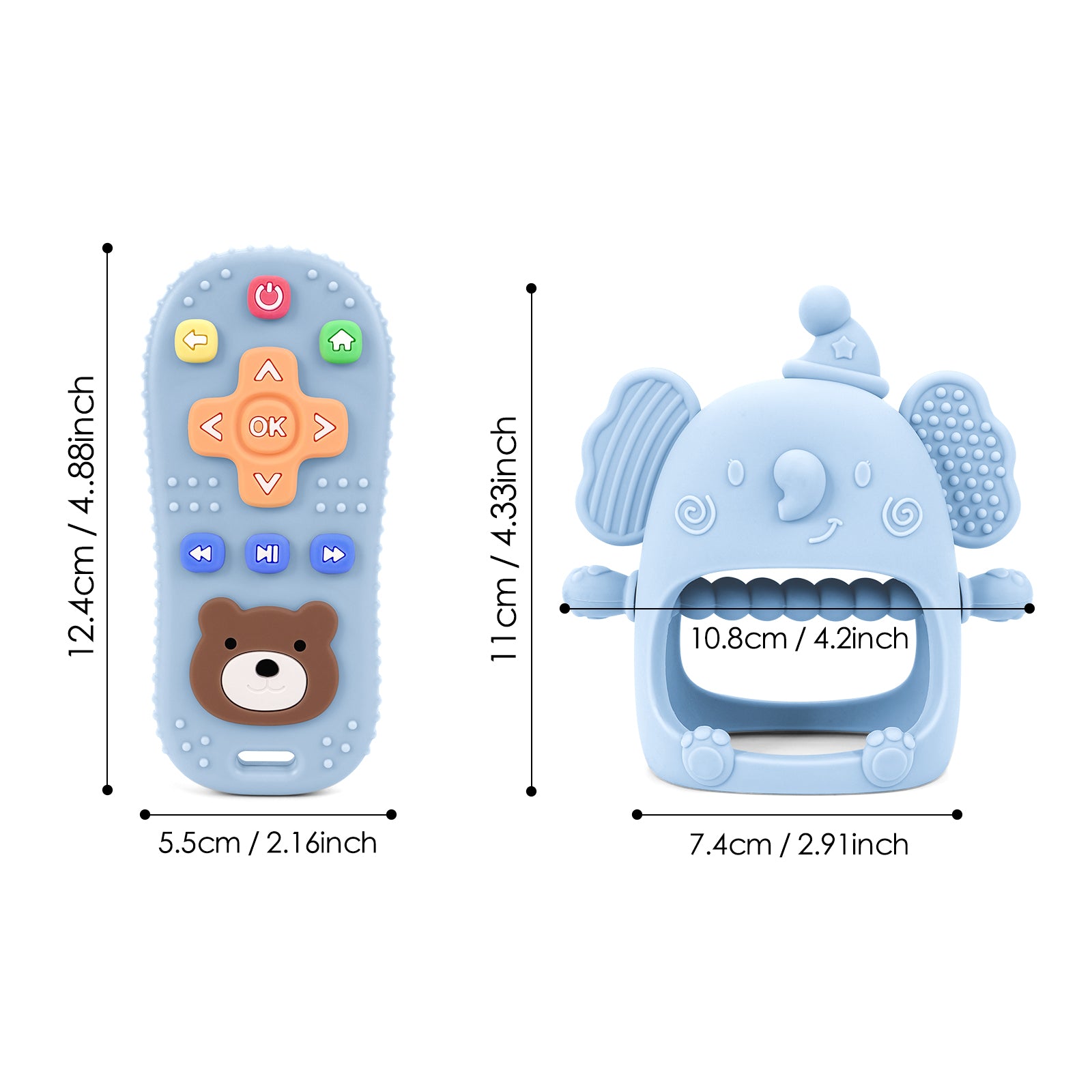 Pacifier Bracelet, Silicone Baby Teether Gloves, Anti-Eating Biting Toys with Teething Stick for Infants