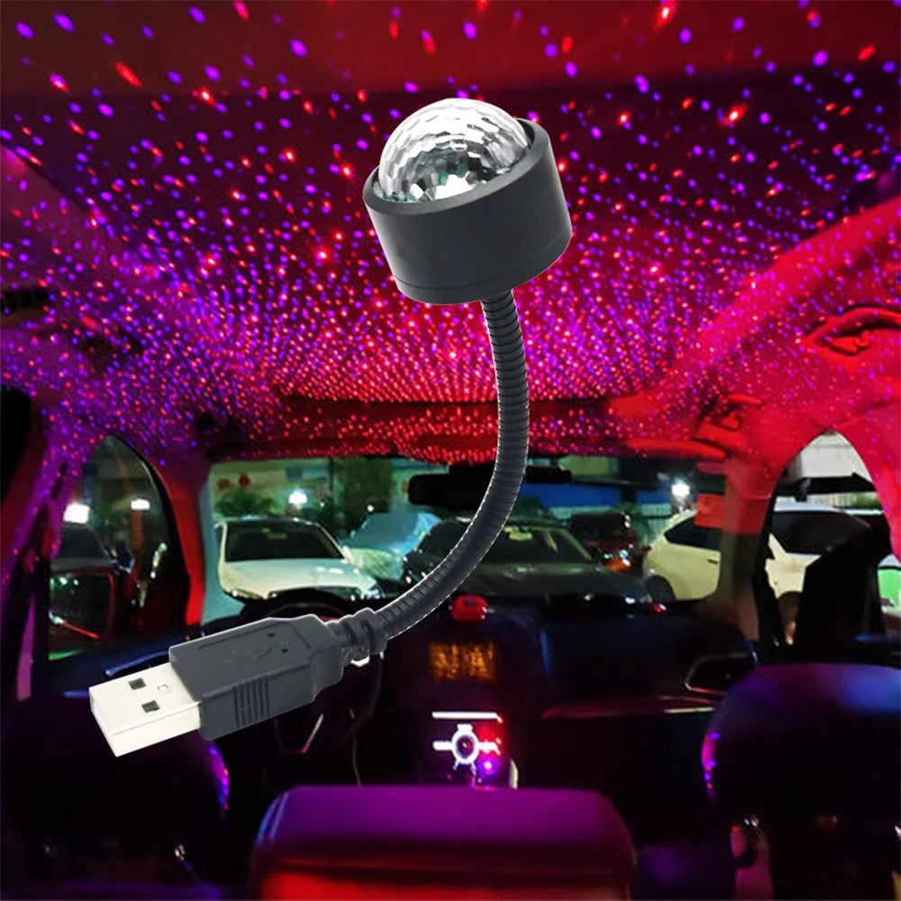 Atmosphere Galaxy Lamp USB Decorative, Mini LED Car Roof Star Night Light Projector Adjustable for Room Ceiling