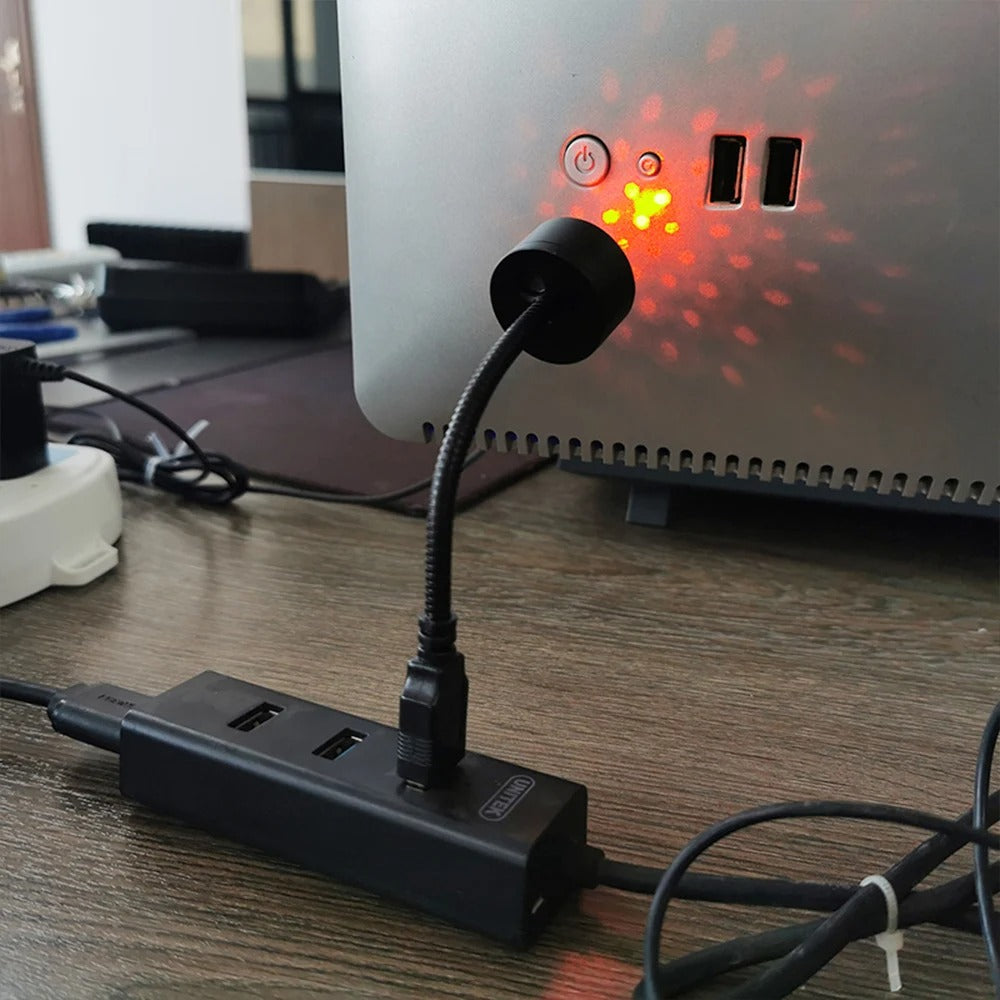 Atmosphere Galaxy Lamp USB Decorative, Mini LED Car Roof Star Night Light Projector Adjustable for Room Ceiling