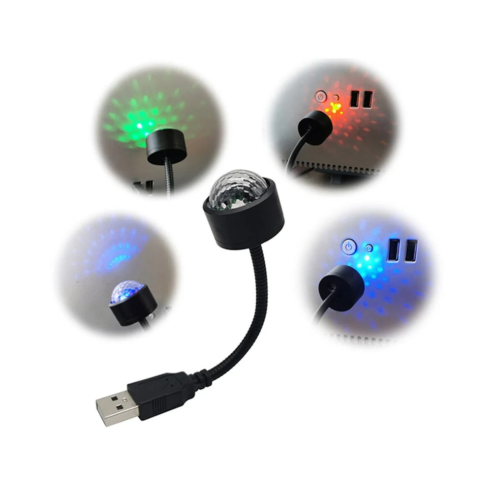 Atmosphere Galaxy Lamp USB Decorative, Mini LED Car Roof Star Night Light Projector Adjustable for Room Ceiling