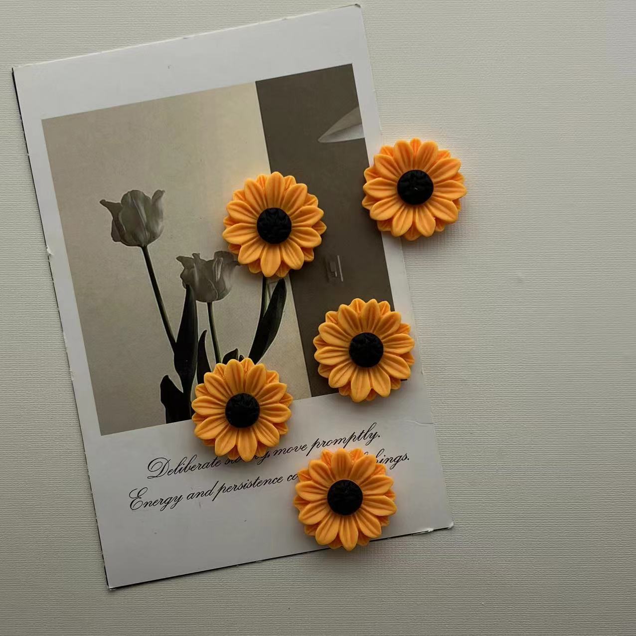 Sturdy Resin Sunflower Magnet, Kitchen Fridge Magnet, Office Organizer, Home Decoration Holiday Gifts