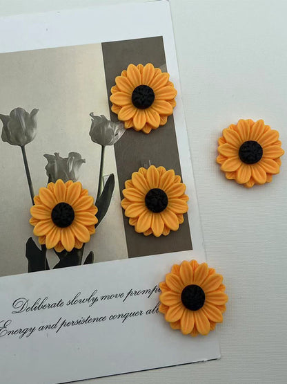 Sturdy Resin Sunflower Magnet, Kitchen Fridge Magnet, Office Organizer, Home Decoration Holiday Gifts