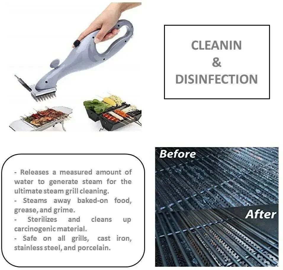 Stainless Steel BBQ Grill Steam Cleaning Brush For Outdoor Grills 6